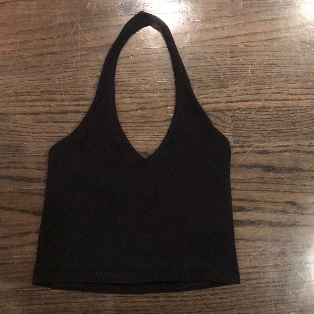 Brandy Melville Black Halter Crop Top